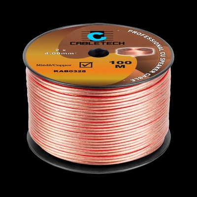 Cabletech Reproduktorový kábel 2×4 mm medený 100 m L-KAB0328