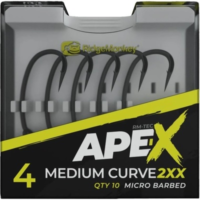 RidgeMonkey Ape-X Medium Curve 2XX Barbed vel.4 10 ks
