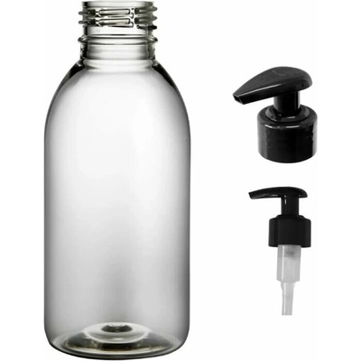 Tera plastová lahvička čirá s černou pumpičkou 150 ml