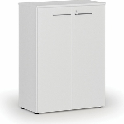 Primo Kancelářská skříň s dveřmi WHITE, 1087 x 800 x 420 mm, bílá