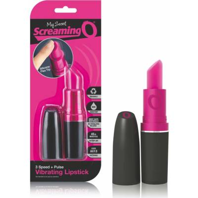 The Screaming O Screaming Lipstick diskrétní vibrátor ve tvaru rtěnky růžovo černý