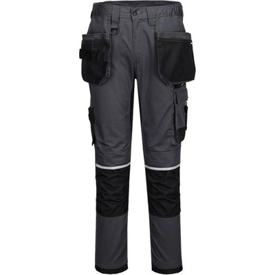 PortWest WX2 CD845 ECO CRAFT Holster Strečové keprové kalhoty do pasu šedá