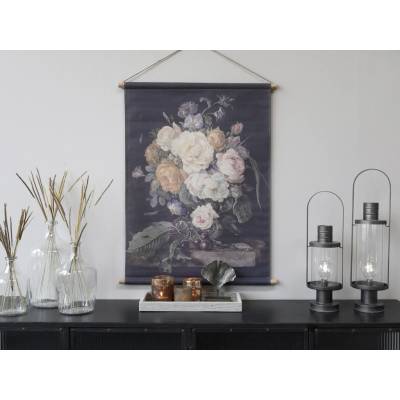 Nástěnná vintage mapa s květy Floral print - 76*97 cm - Chic Antique