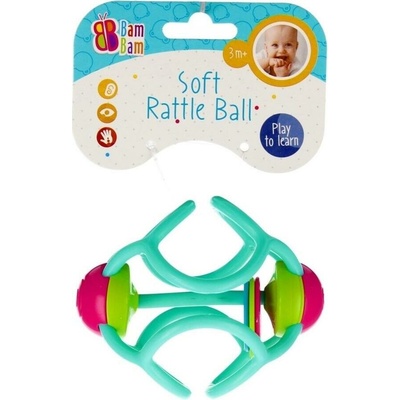 BamBam Lopta gumová/hrkálka 11cm zelená