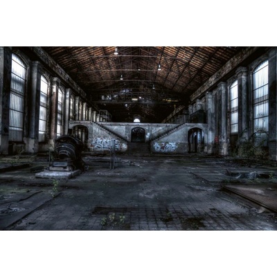 Dimex MS-5-0875 Vliesová fototapeta Schodiště v tovární hale rozměry 375 x 250 cm