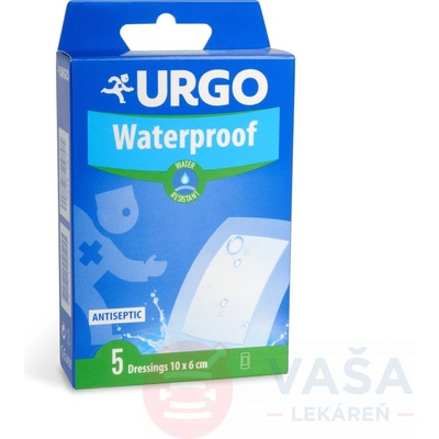 URGO WATERPROOF Voděodolná náplast 10x6cm 5ks NOVÁ