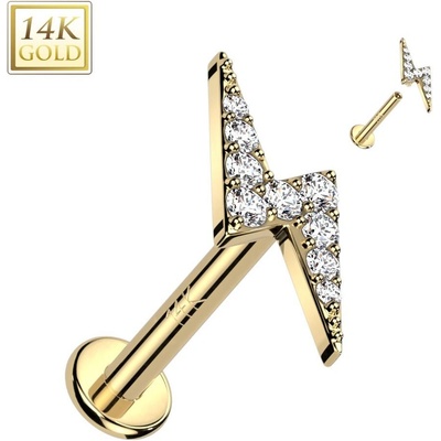 S4U Zlatý piercing do brady labreta, Au 585/1000 (1,2 x 6 mm) ZL01251-1206-YG