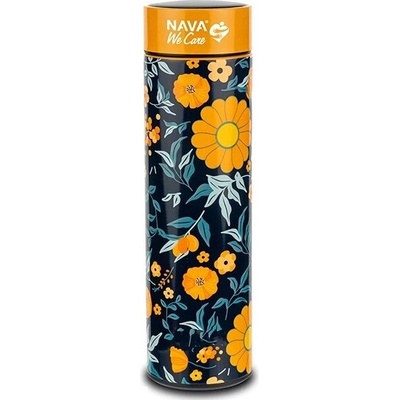 Nava termohrnek s ukazatelem teploty We Care 500 ml žlutý