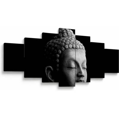 Obraz - Budha, portrét, sedemdielne 210x100 cm