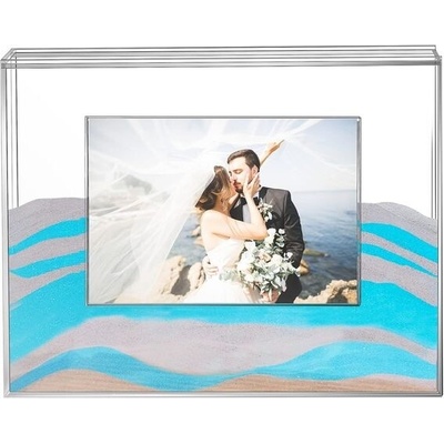 Queekay Wedding Unity Sand Ceremony Photo Frame Čirý akrylový písek Ceremony Shadow Box s
