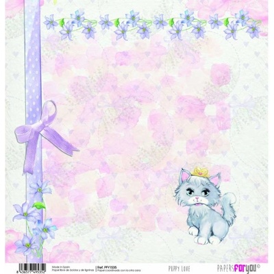 Scrapbookový papír ŠTĚNĚCÍ LÁSKA - Scrap paper PUPPY LOVE