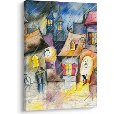 Obraz - Deštivý večer, jednodílný 50x70 cm