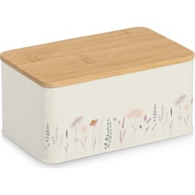 Zeller Kovový box s bambusovým vekom Kvety 1,65 l 20 x 12,5 x 9,5 cm
