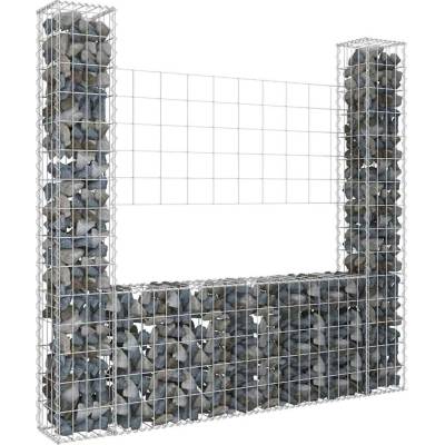 VidaXL OPLOCENÍ SE 2 SLOUPKY ŽELEZO 140X20X150 CM