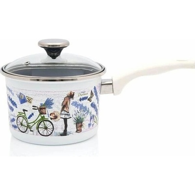 Metalac Rendlík Smaltovaný rendlík se skleněnou poklicí provance 16 cm 2,6 l D4-16-50