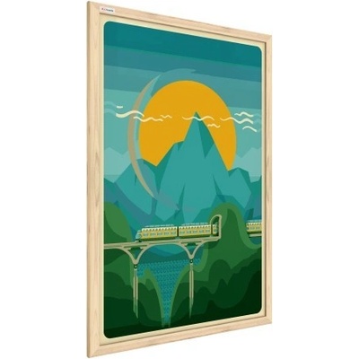Allboards TM64D_00062 Magnetický obraz vlak na pozadí hor 60 x 40 cm