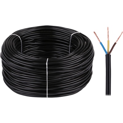 Elektrokabel Elektrický kábel OMY 3×1 300/300 V čierny L-KAB0823 100 m