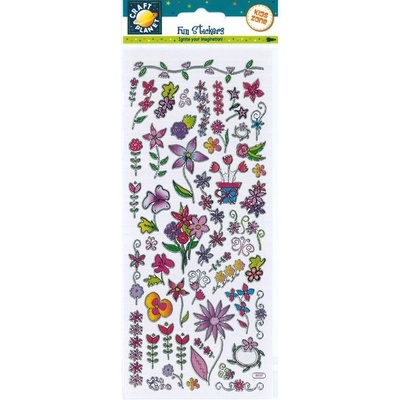 Docrafts samolepky 10 x 23 cm květiny