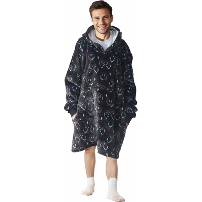 Cozy Noxxiez CH370 PC hráč potisk hřejivá televizní mikinová deka s kapucí pro teenagery a dospělé