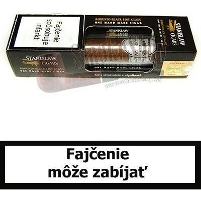 Cigary Stanislaw Robusto Black Line Soare Glass Set 1 ks