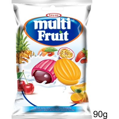 Tayas Multi Fruit mléčné bonbóny s ovocnou šťávou 90 g