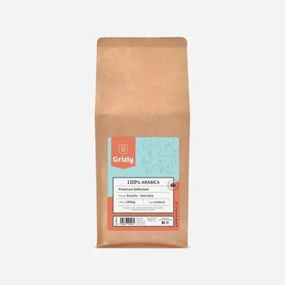 GRIZLY Pražená 100% Arabica Premium Selection zrnková 1 kg