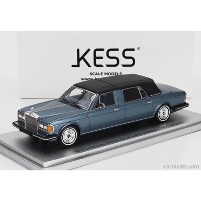 KESS MODEL ROLLS ROYCE SILVER SPUR LANDAULETTE SEMICOVERTIBLE CLOSED 1987 BLUE MET BLACK 1:43
