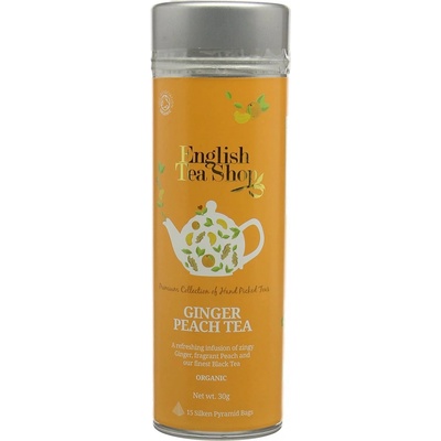 English Tea Shop Černý čaj se zázvorem a broskví plechovka 15 pyramidek