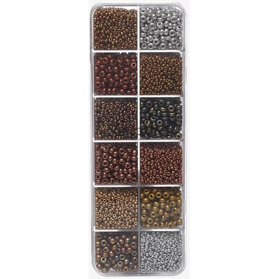 Preciosa Sada korálků Preciosa, rokajl mix bronz