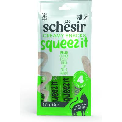Schesir Cat Squeez It Kuře krém 4 x 15 g