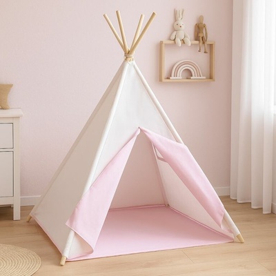 Infantastic 74164 Dětský stan teepee růžovo/béžový bez příslušenství