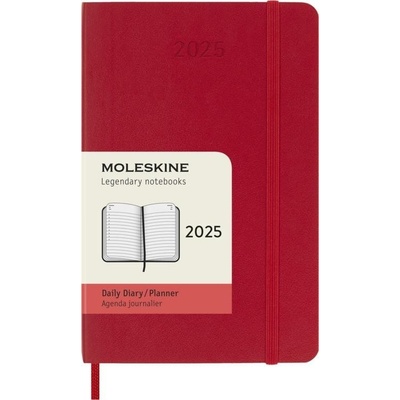Moleskine A6 denní 2025 červený