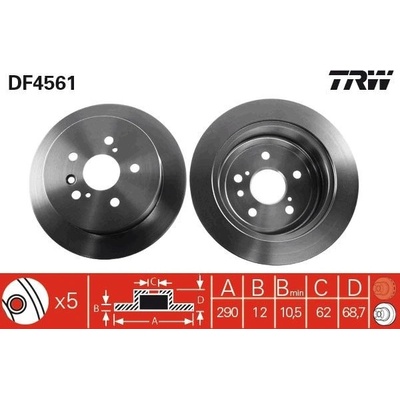 Brzdový kotúč TRW DF4561