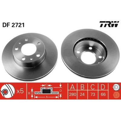 Brzdový kotúč TRW DF2721