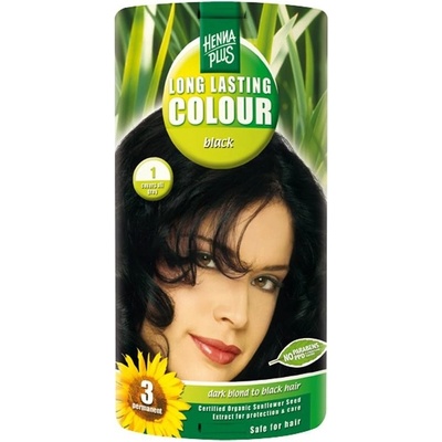 HennaPlus Colour Cream prírodná krémová farba na vlasy 1 Black - čierna 60 ml