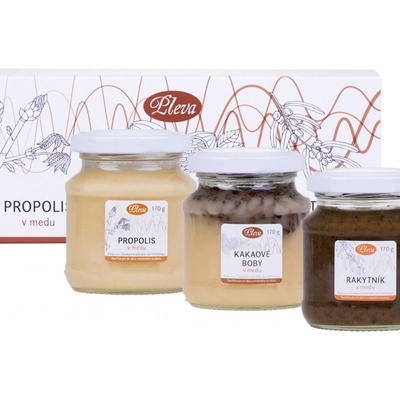 JaHan Pleva medy propolis, kakaové boby a rakytník v medu 3 x 170 g