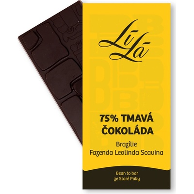 Lílá 75% hořká čokoláda Brazílie Fazenda Leolinda Scavina 50 g