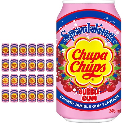 Chupa Chups sycená limonáda s příchutí třešňové žvýkačky 24 x 345 ml