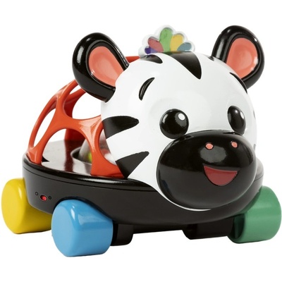 OBALL Autíčko a chrastítko 2v1 Curious Car zebra Zen™