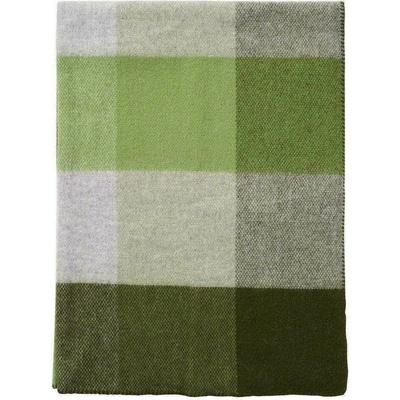 Klippan Švédsko Vlněný pléd Block green Zelená 130x180