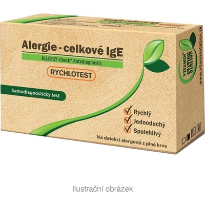 Vitamin Station rychlotest Alergie-totálně IgE samodiagnostický test z krve 1 set