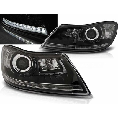 PŘEDNÍ SVĚTLOMETY, SVĚTLA, LAMPY ŠKODA OCTAVIA 2 II, 2009-2012, FACELIFT, LED LIGHT, ČERNÉ BLACK – Hledejceny.cz