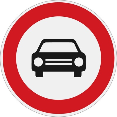 Dopravní značka B3 Zákaz vjezdu všech motorových vozidel s výjimkou motocyklů bez postranního vozíku