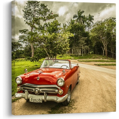Obraz - auto veterán v přírodě, jednodílný 70x70 cm