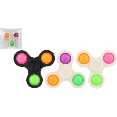 Teddies Spinner bubble pops plast 7cm 3 barvy v sáčku