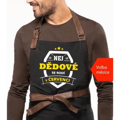 Kariban / HobbyTriko Zástěra k narozeninám EXCLUSIVE Nej dědové se rodí... Černošedá