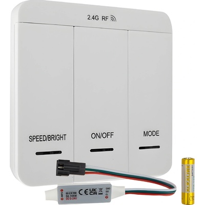 Ovládač pre digitálny LED pásik s efektom tečúcej vody 12V 24V DIY + diaľkové ovládanie