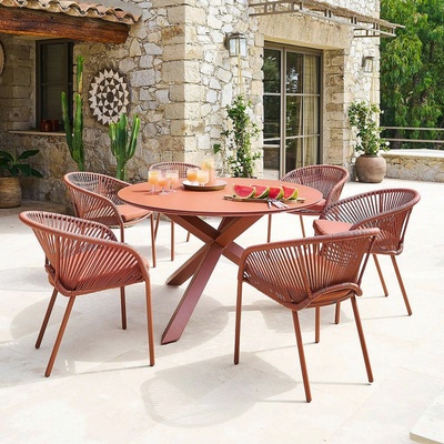 DEOKORK Hliníková jídelní sestava ORIENT 1+6 terracotta – Hledejceny.cz