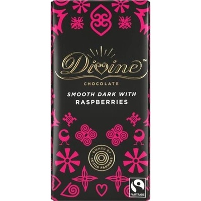 Divine veganská hořká čokoláda s příchutí maliny 15 x 90 g