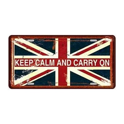 Ceduľa značka Keep Calm And Carry On - UK